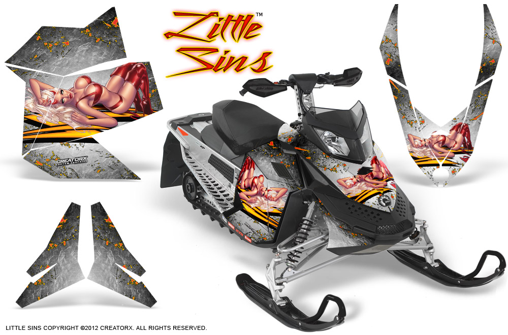 Skidoo REV XP Graphics Kit Little Sins White